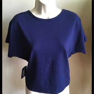 ETIQUETTE navy blue back knot tee,small